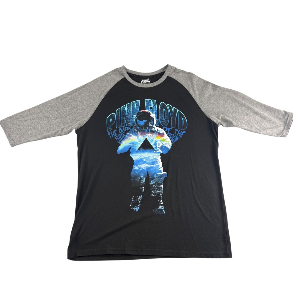 Pink Floyd Dark‎ Side Moon Astronaut Raglan Baseball Tee XL Black Grey 2017